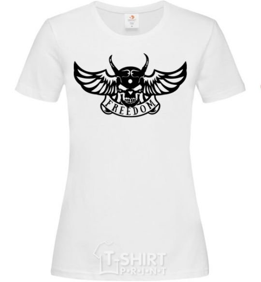 Women's T-shirt Freedom demon White фото