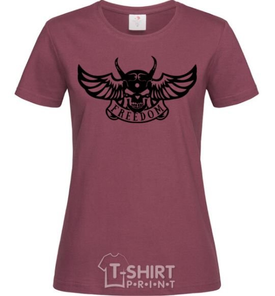 Women's T-shirt Freedom demon burgundy фото