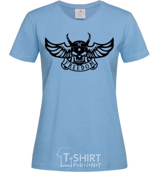 Women's T-shirt Freedom demon sky-blue фото