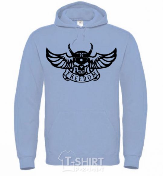 Men`s hoodie Freedom demon sky-blue фото