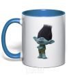 Mug with a colored handle Branch royal-blue фото