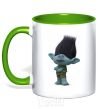 Mug with a colored handle Branch kelly-green фото