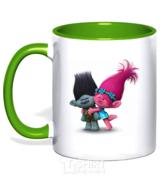 Mug with a colored handle Branch and Poppy kelly-green фото