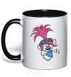 Mug with a colored handle Poppy Trolls black фото
