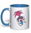 Mug with a colored handle Poppy Trolls royal-blue фото