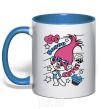 Mug with a colored handle Sooo cute royal-blue фото