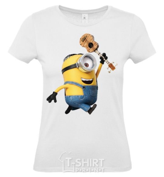 Women's T-shirt Minion Stuart White фото