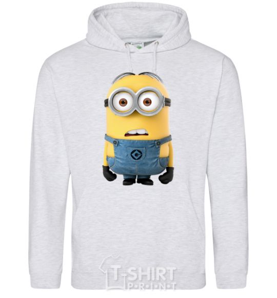 Мужская толстовка (худи) Minion look Серый меланж фото