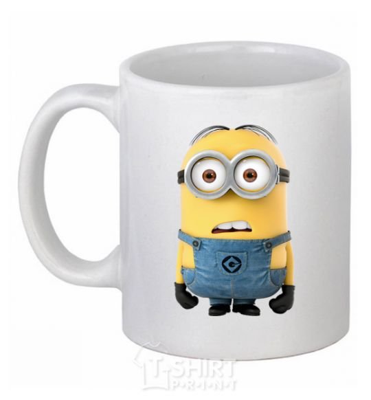 Ceramic mug Minion look White фото