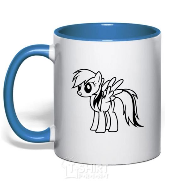 Mug with a colored handle Rainbow Dash royal-blue фото