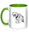 Mug with a colored handle Rainbow Dash kelly-green фото