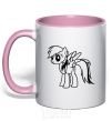 Mug with a colored handle Rainbow Dash light-pink фото