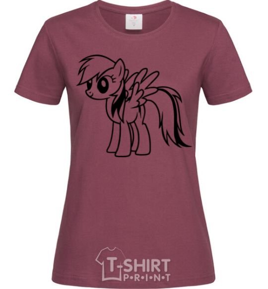 Women's T-shirt Rainbow Dash burgundy фото