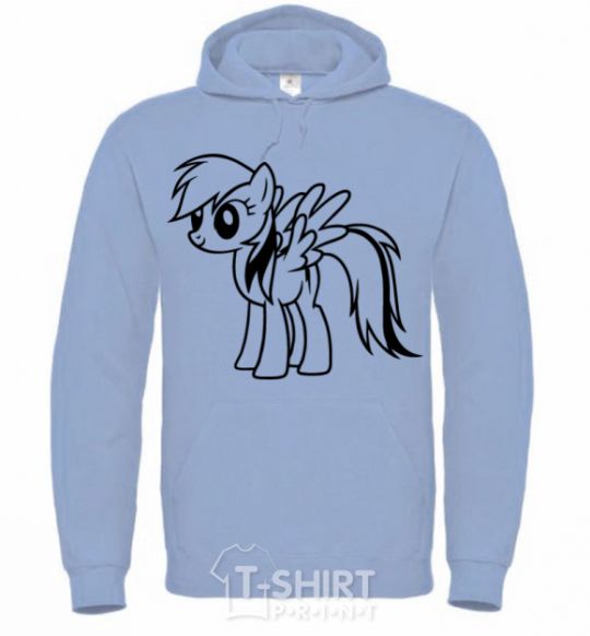 Men`s hoodie Rainbow Dash sky-blue фото