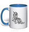 Mug with a colored handle Rarity royal-blue фото