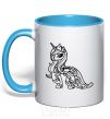 Mug with a colored handle Rarity sky-blue фото