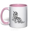 Mug with a colored handle Rarity light-pink фото