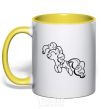 Mug with a colored handle Pinkie Pie yellow фото