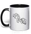 Mug with a colored handle Pinkie Pie black фото