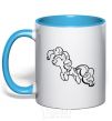Mug with a colored handle Pinkie Pie sky-blue фото