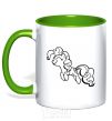 Mug with a colored handle Pinkie Pie kelly-green фото