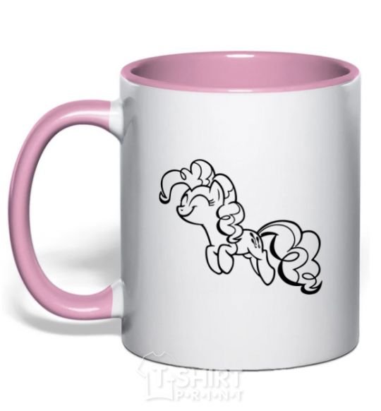 Mug with a colored handle Pinkie Pie light-pink фото
