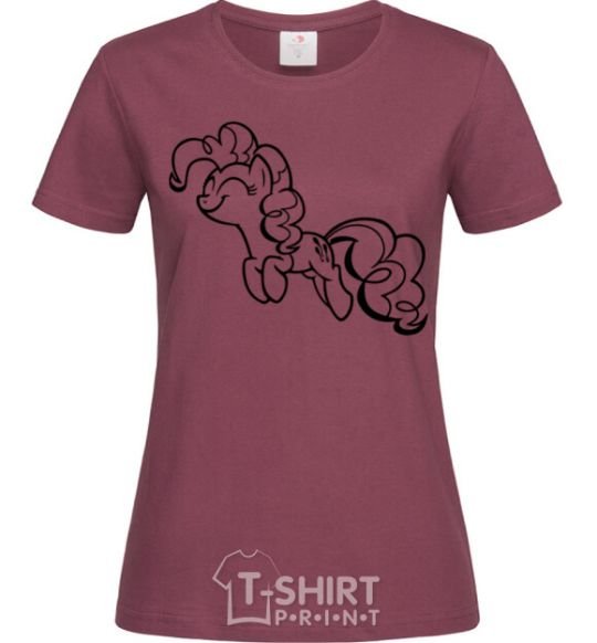 Women's T-shirt Pinkie Pie burgundy фото