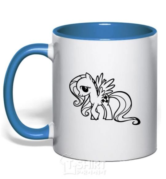 Mug with a colored handle Flutershy royal-blue фото
