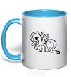 Mug with a colored handle Flutershy sky-blue фото