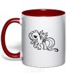 Mug with a colored handle Flutershy red фото