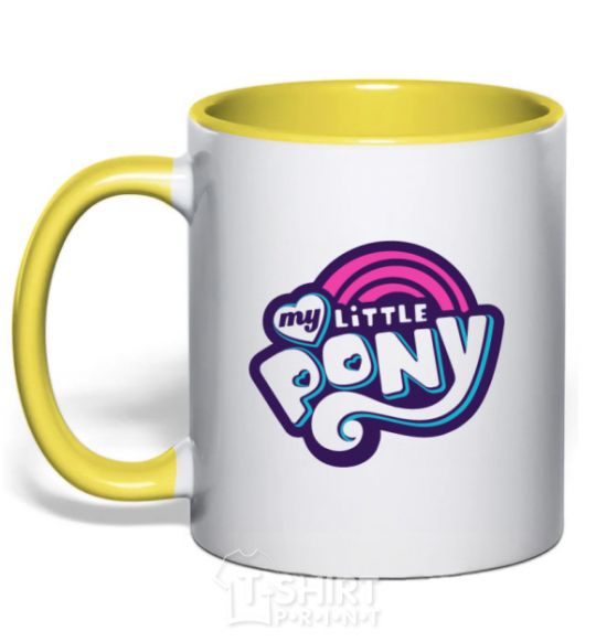 Mug with a colored handle Logo My Little Pony yellow фото