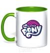 Mug with a colored handle Logo My Little Pony kelly-green фото