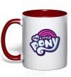 Mug with a colored handle Logo My Little Pony red фото