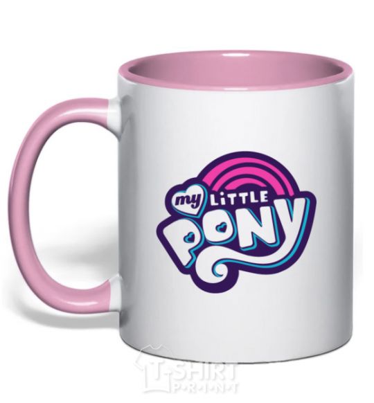 Mug with a colored handle Logo My Little Pony light-pink фото