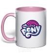 Mug with a colored handle Logo My Little Pony light-pink фото