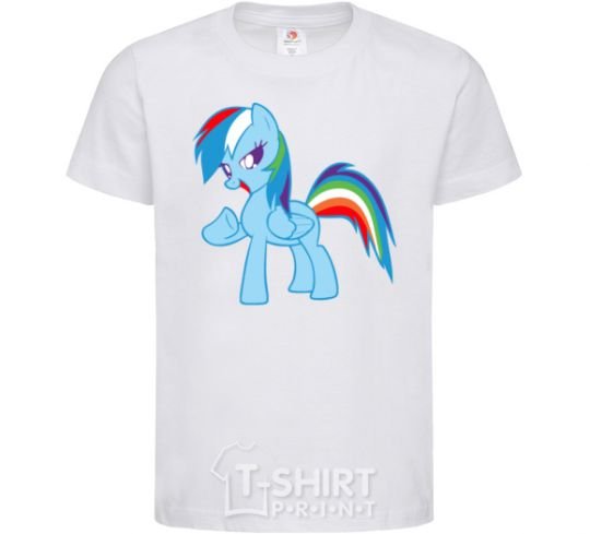 Детская футболка Rainbow pony Белый фото
