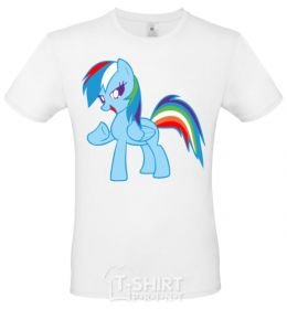 Men's T-Shirt Rainbow pony White фото