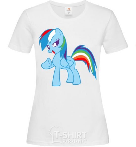 Women's T-shirt Rainbow pony White фото