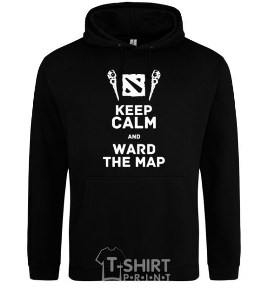 Men`s hoodie Keep calm and ward the map black фото