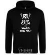 Men`s hoodie Keep calm and ward the map black фото