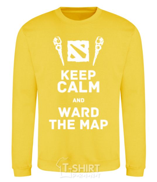 Свитшот Keep calm and ward the map Солнечно желтый фото