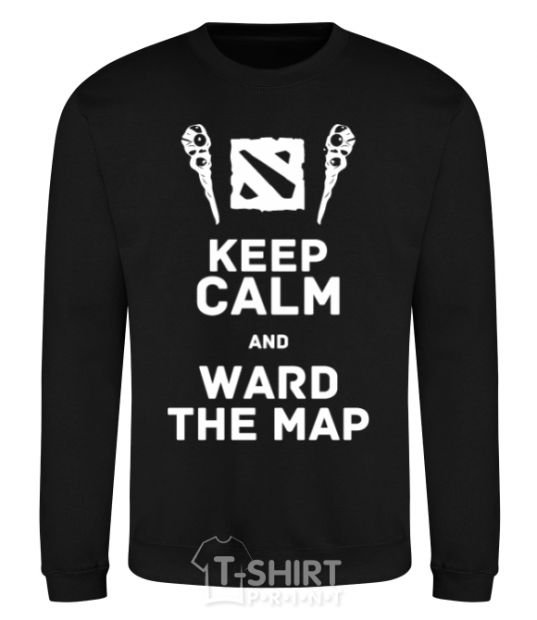 Свитшот Keep calm and ward the map Черный фото