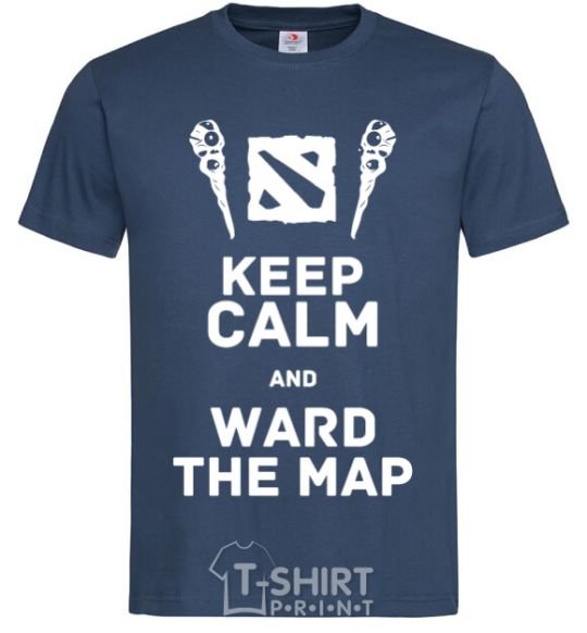 Men's T-Shirt Keep calm and ward the map navy-blue фото