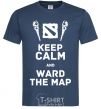 Men's T-Shirt Keep calm and ward the map navy-blue фото