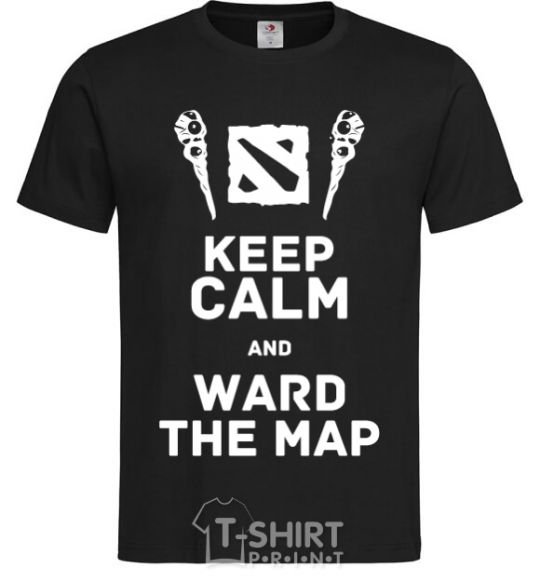 Мужская футболка Keep calm and ward the map Черный фото