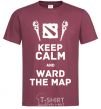 Men's T-Shirt Keep calm and ward the map burgundy фото