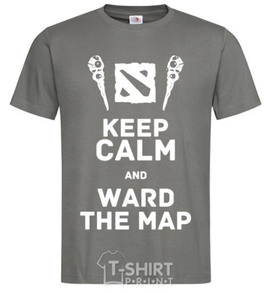 Men's T-Shirt Keep calm and ward the map dark-grey фото