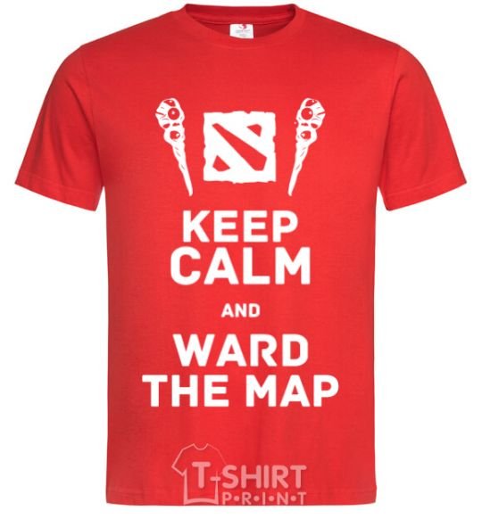 Мужская футболка Keep calm and ward the map Красный фото