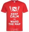 Men's T-Shirt Keep calm and ward the map red фото
