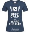 Women's T-shirt Keep calm and ward the map navy-blue фото